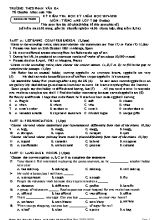 Đề kiểm tra học kỳ 1 môn Tiếng Anh Lớp 7 (Hệ 10 năm) - Năm học 2019-2020 - Trường THCS Phan Văn Ba